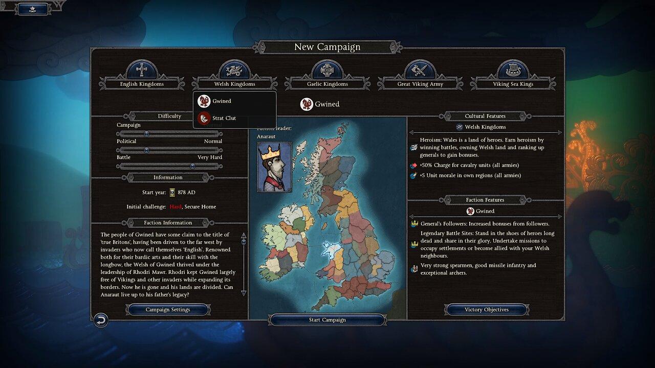 Thrones of Britannia - Very Hard Difficulty. No Saves. - Gwined Campaign