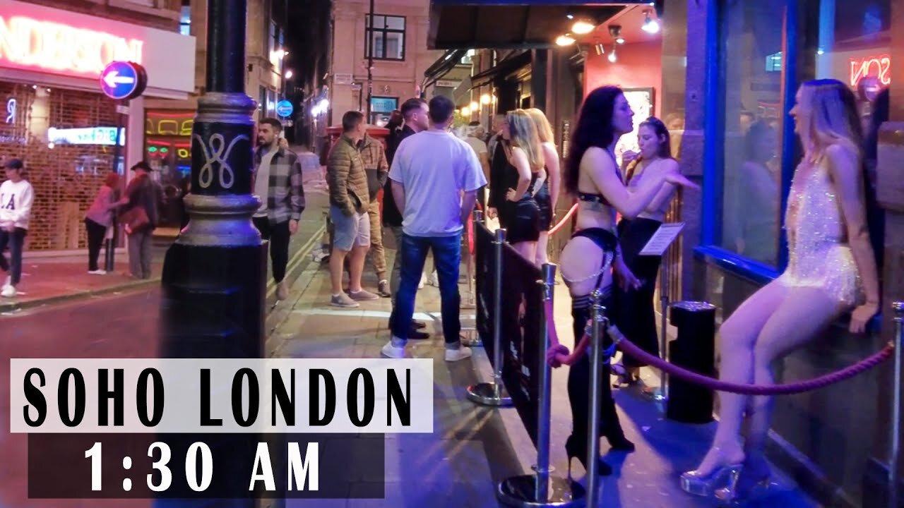 BUSY ADULT NIGHT IN LONDON STREET