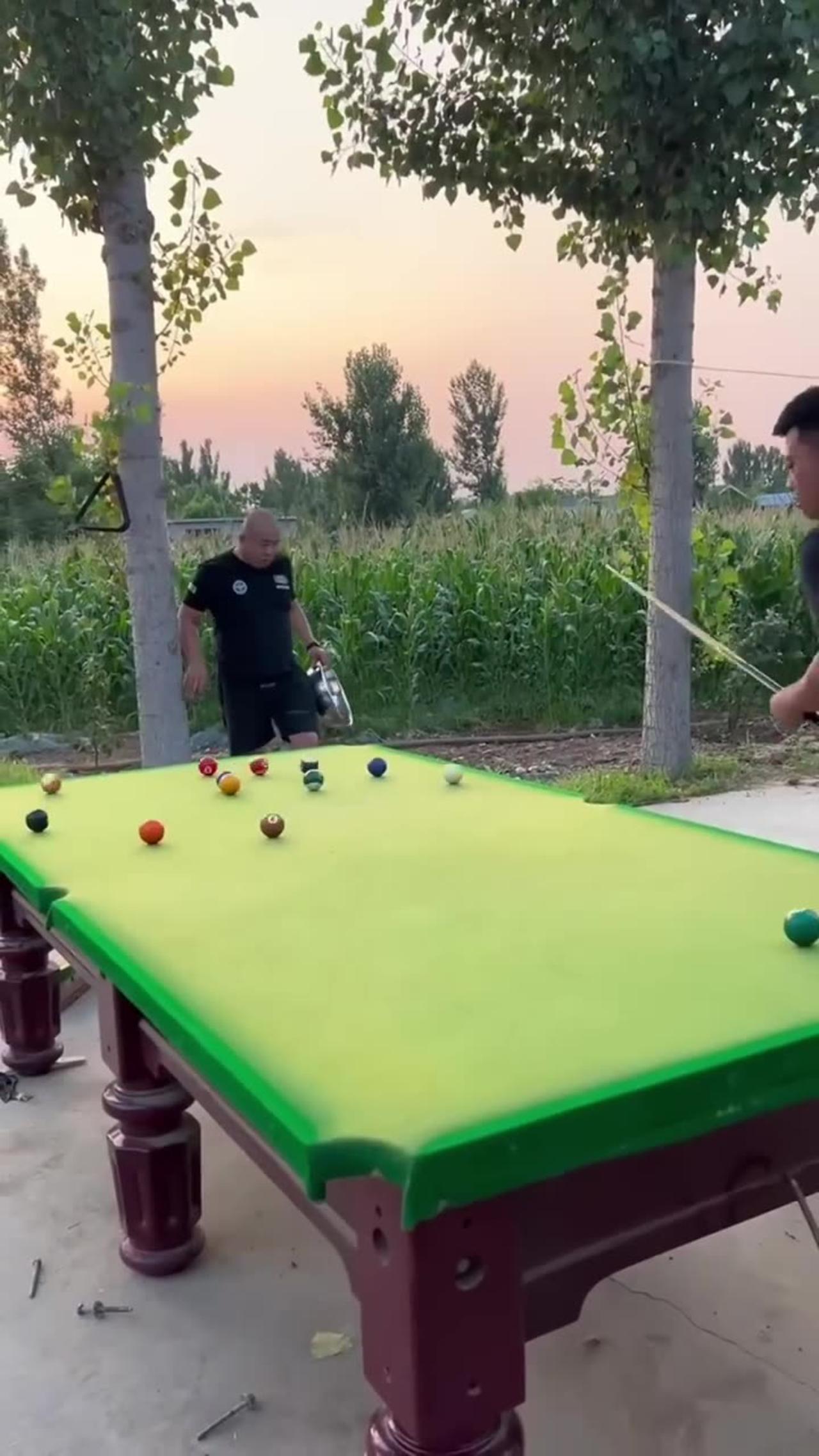 Funny video billiards gone wrong