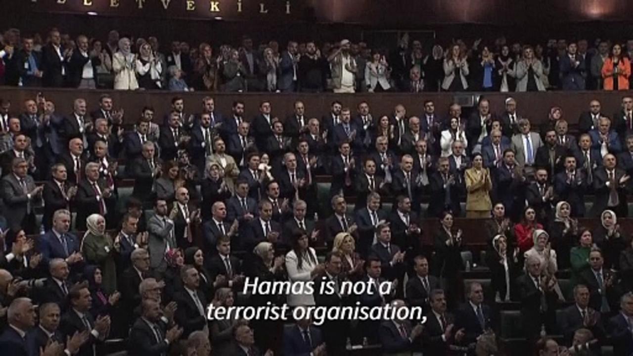 Turkey's president Erdogan says Hamas militants are 'liberators' fighting for 'their land'
