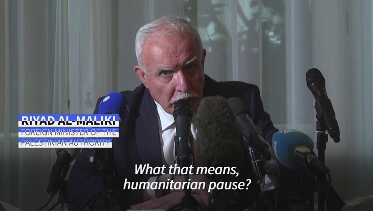 Palestinian top diplomat says 'humanitarian pause' not enough, calls for justice