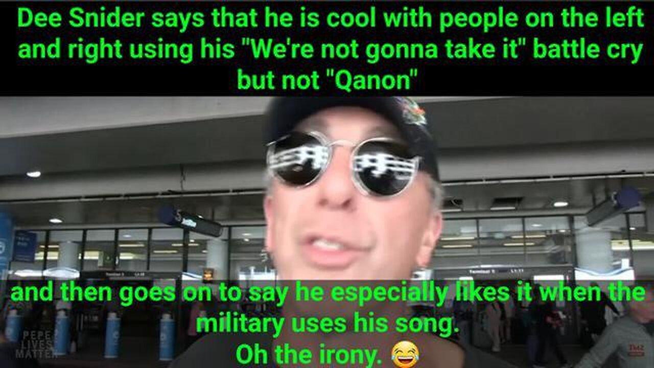 Dee Snider says that he is cool with people on the left & right using his song but not "Qanon" 🤣
