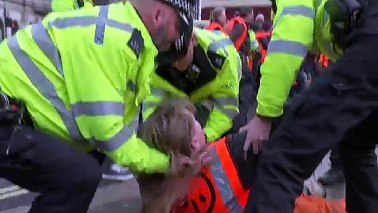 Just Stop Oil demonstrators arrested at Parliament Square