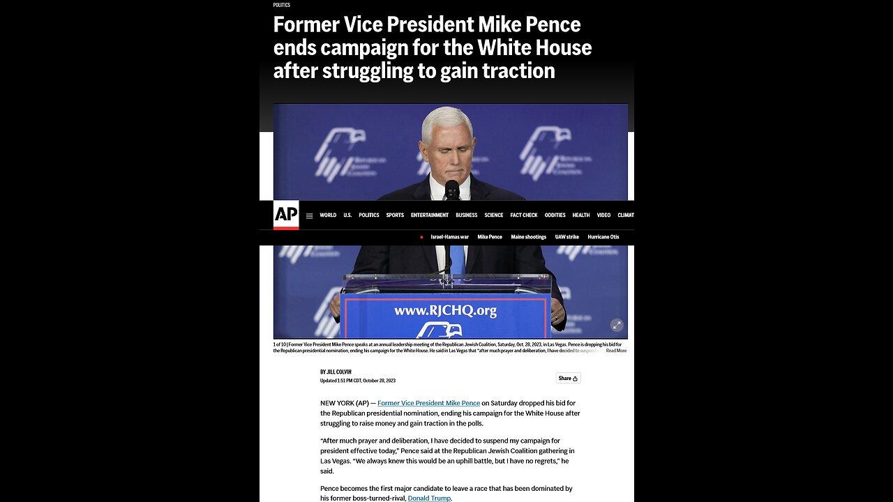 Former Vice President Mike Pence ends campaign for the White House