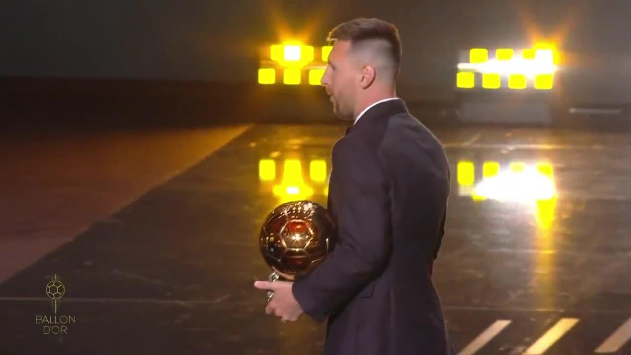 The Moment when Lionel Messi clinched his 8th Ballon D'or