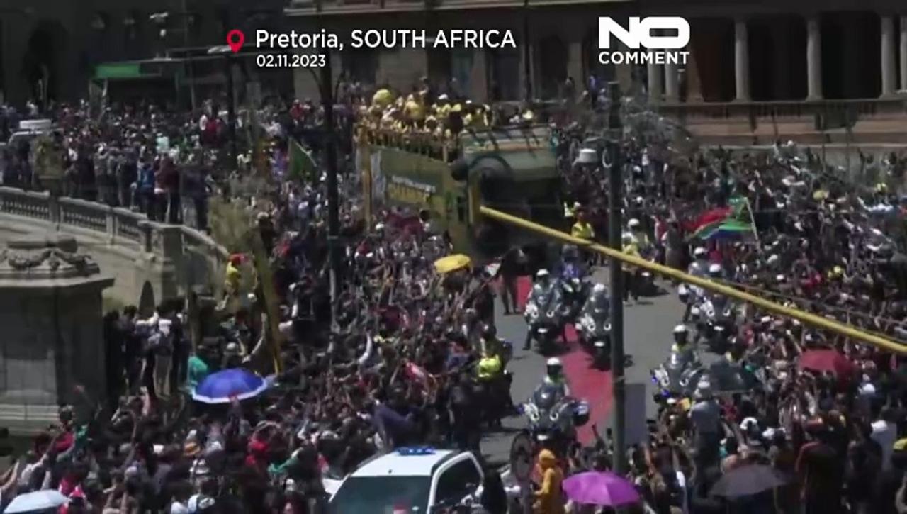 WATCH: Crowds cheer rugby world champion Springboks in Pretoria