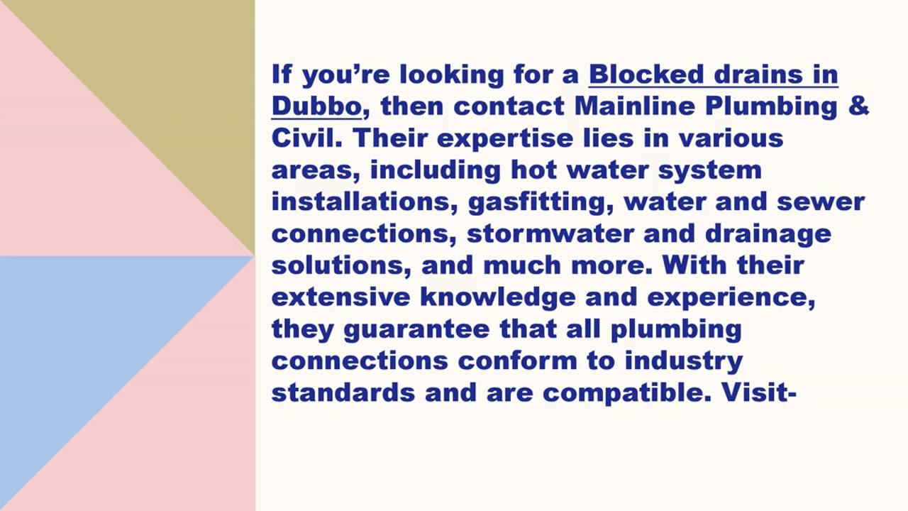 Best Blocked drains in Dubbo