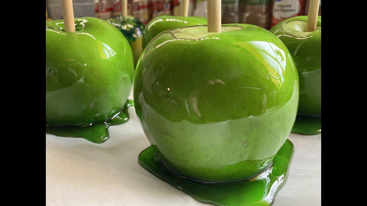 Green Goblin Cinnamon Candy Apples