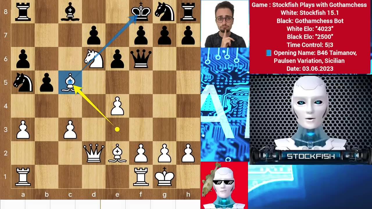 Stockfish SACRIFICED his QUEEN Against GOTHAM CHESS | Stockfish Vs Levy Rozman | Gotham clips |Chess