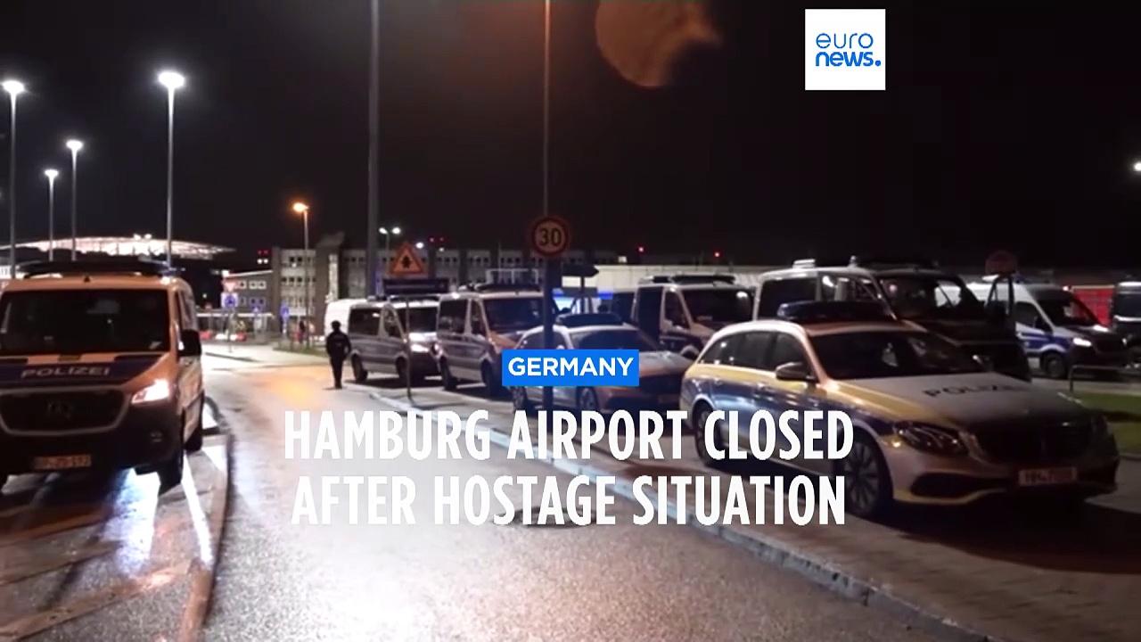 Hamburg airport remains at a standstill as 'hostage crisis' continues