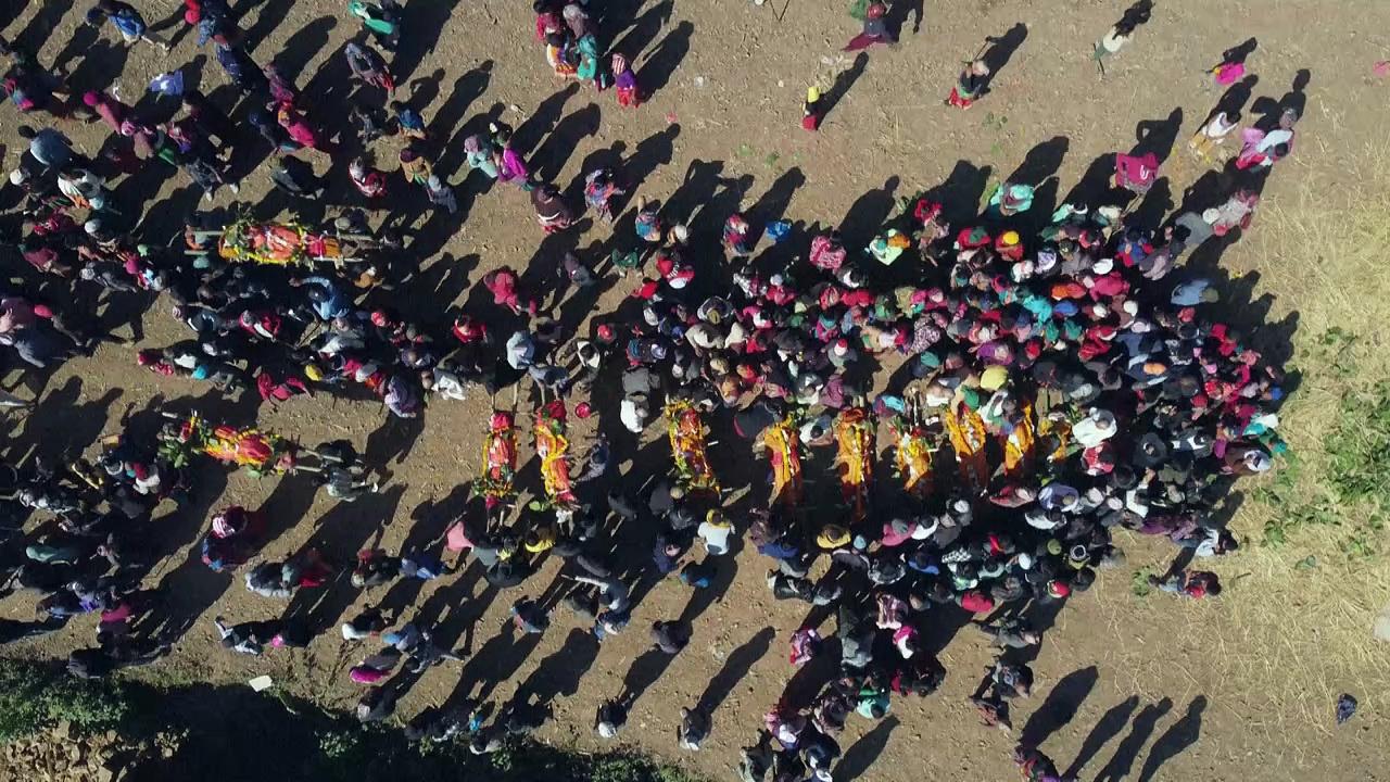 Aerial images of cremation rite for Nepal quake victims
