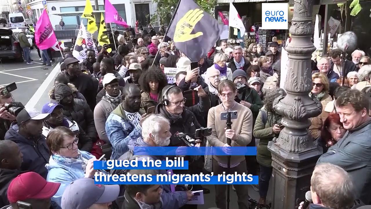 Protest as French Senate debates contested bill toughening immigration laws