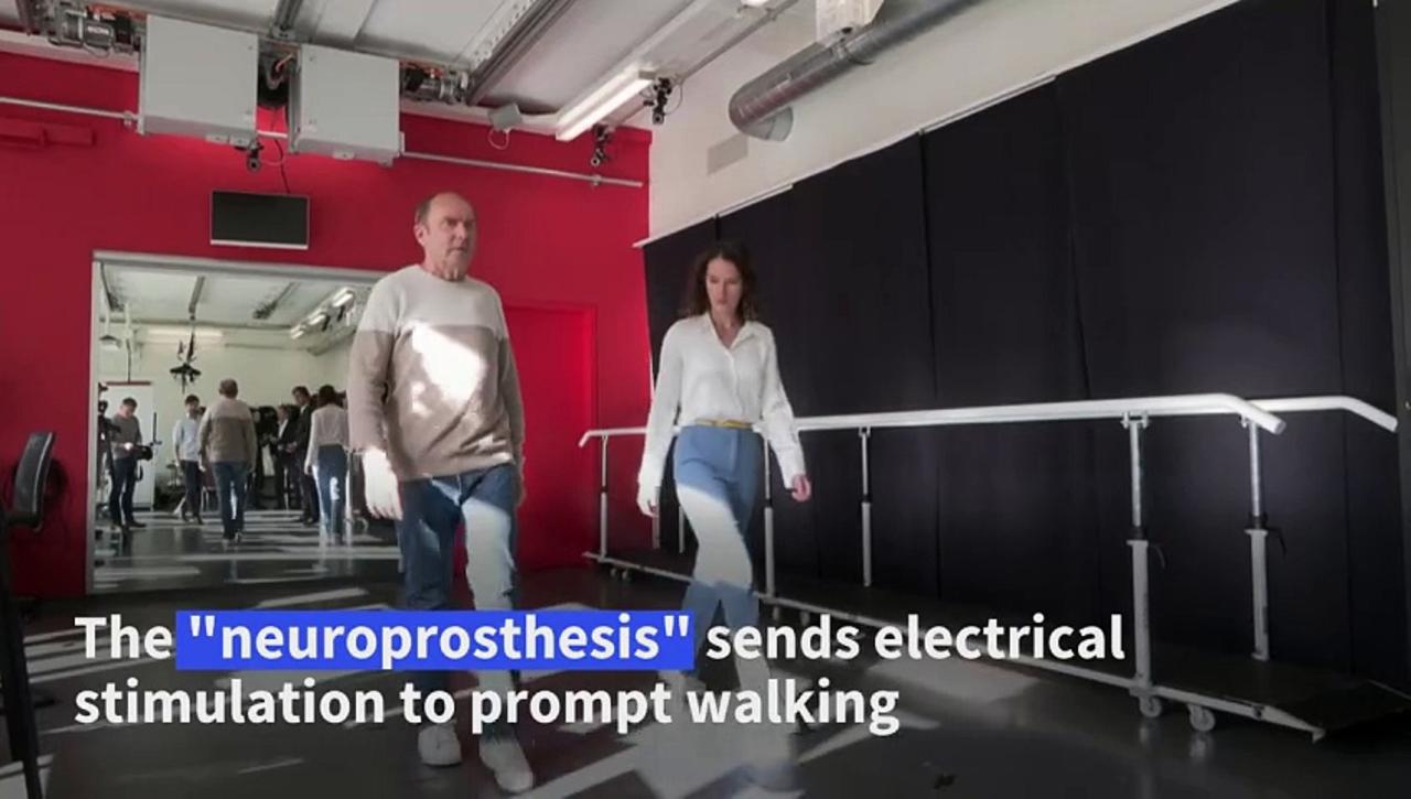 Spinal implant allows Parkinson's patient to walk again