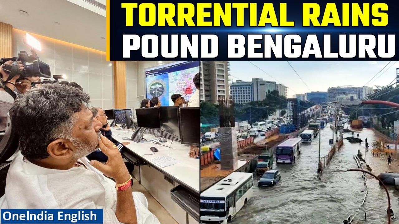 Bengaluru Rains: Heavy rainfall floods several areas of Bengaluru, affects traffic | Oneindia News