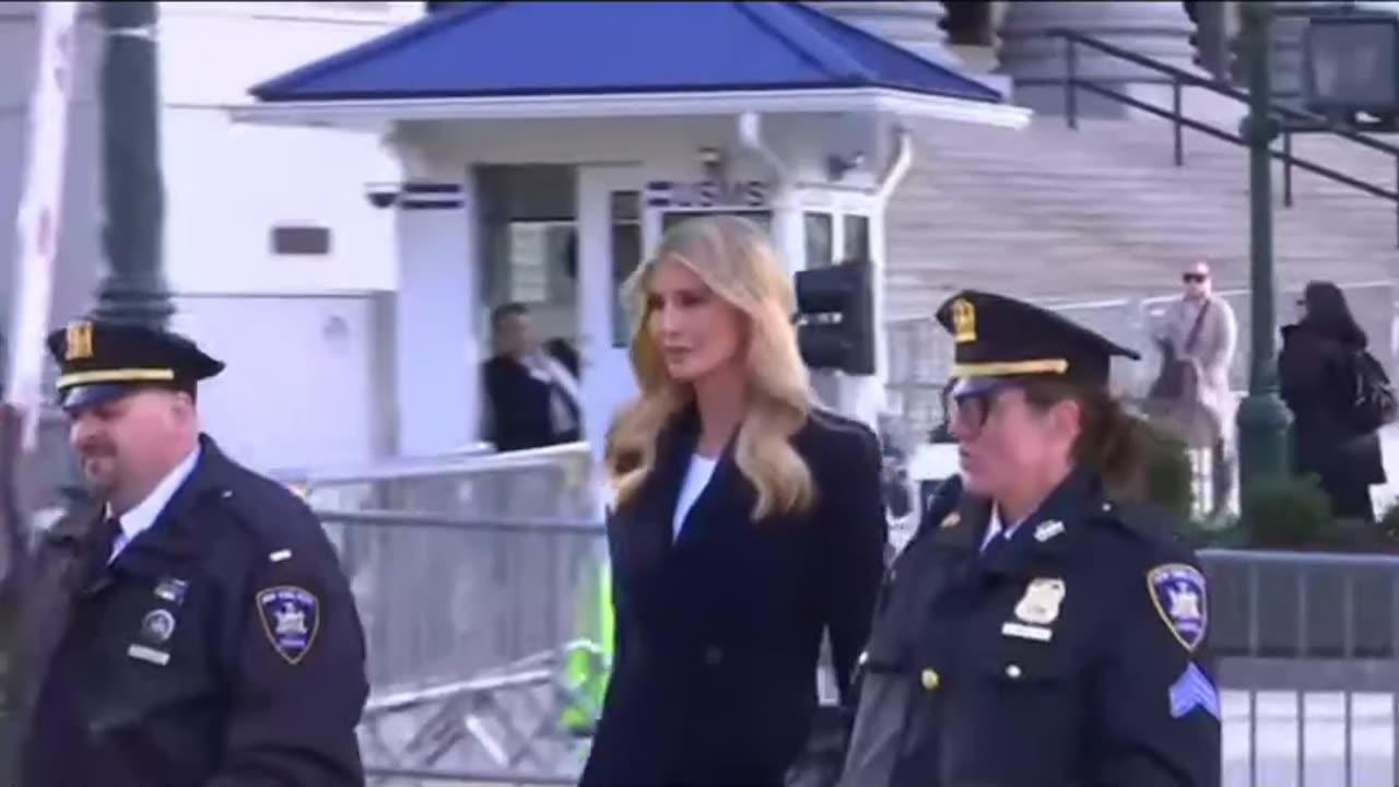 Ivanka Trump arrives at the courthouse this morning