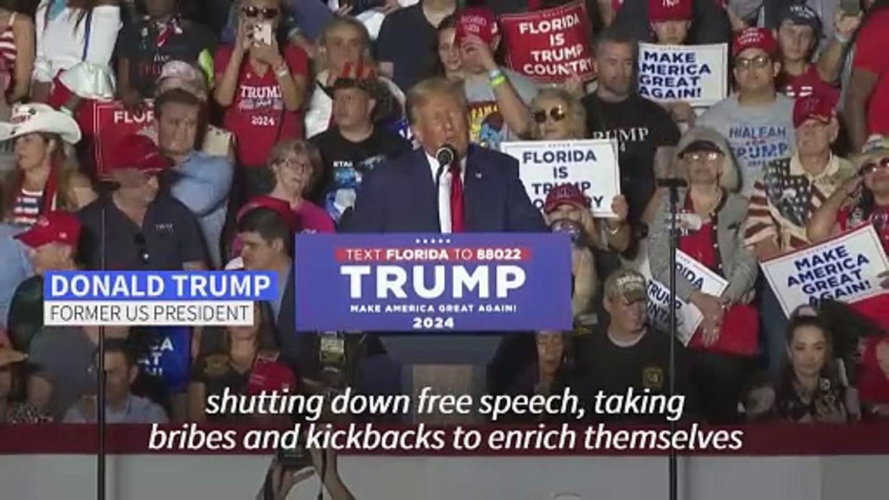 Trump rails against 'Biden regime' at Florida rally
