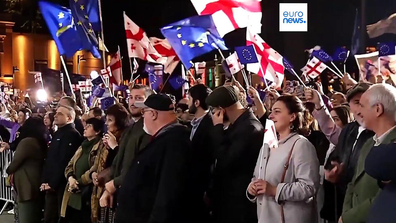 Celebrations in Tbilisi as Georgia takes first step towards EU membership