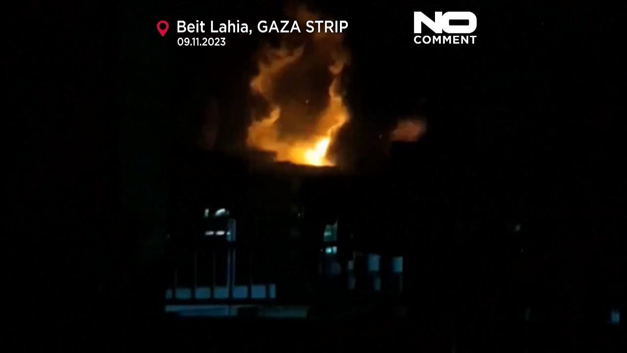 WATCH: Huge fireballs erupt in northern Gaza, seen from Israel's Sderot