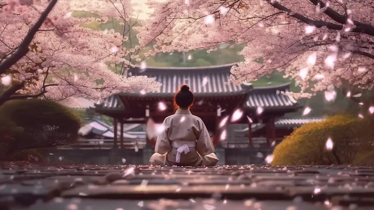 Japanese Cherry Blossom Meditation - Relaxing Music for Stress Relief and Deep Relaxation