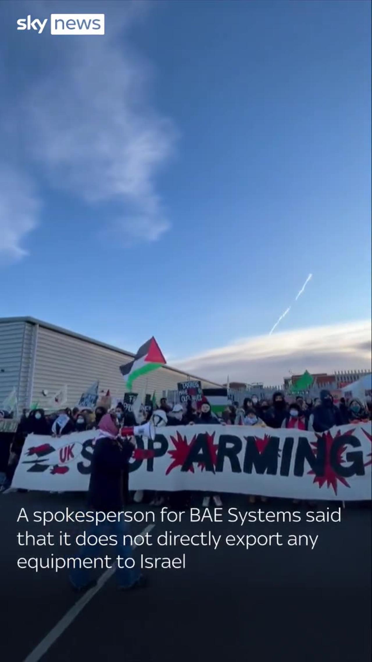 Pro-Palestinian demonstrators have blocked a Rochester factory owned by BAE Systems,