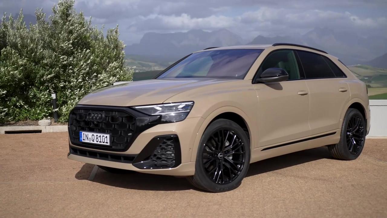 The new Audi Q8 TFSI Design Preview in Sakhir Gold