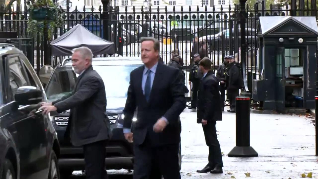 Former PM David Cameron arrives at 10 Downing Street