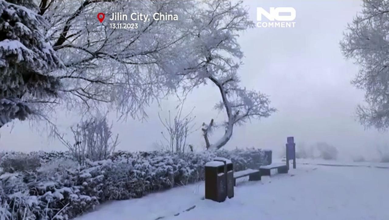 WATCH: A riverside city in northeast China transforms into winter wonderland