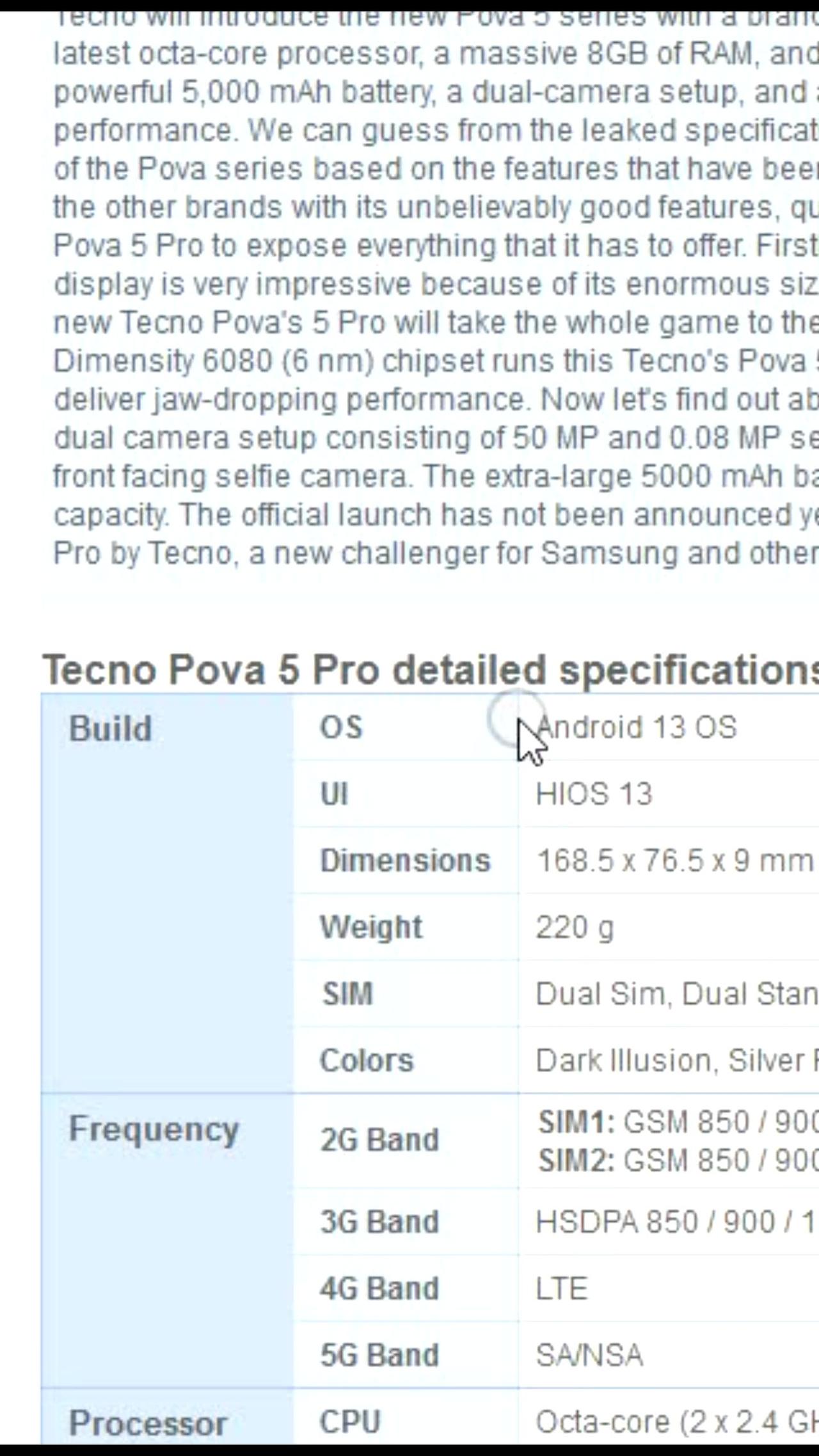 Unleashing Power and Precision: Tecno Pova 5 Pro 5G Cutting-Edge Features