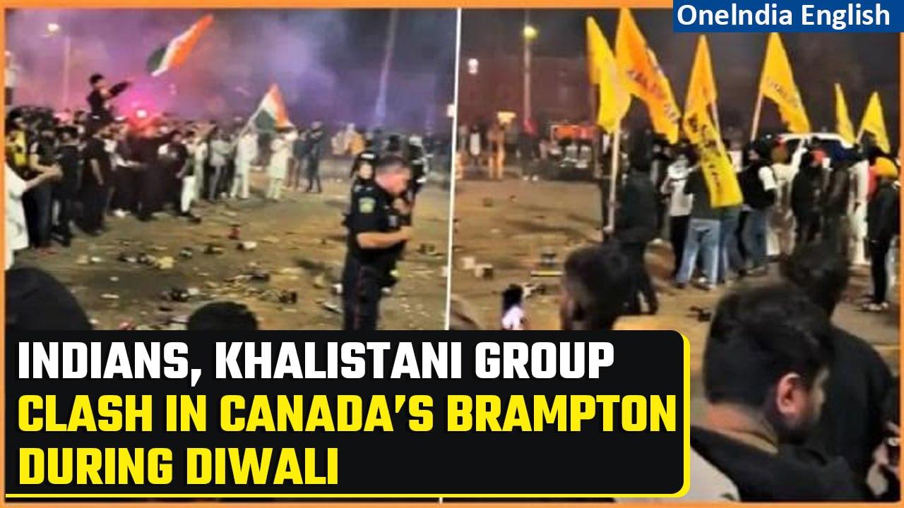 Canada: Khalistani groups throw stones at Diwali celebration attendees in Brampton | Oneindia News