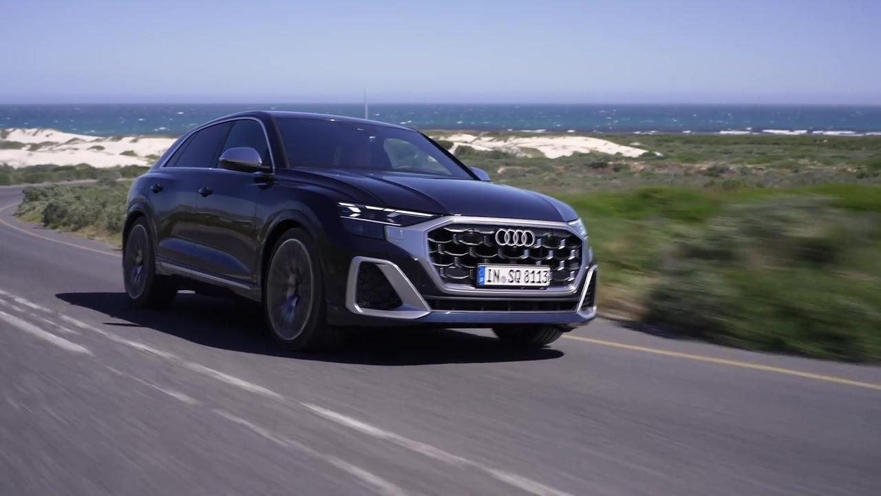 The new Audi SQ8 TFSI in Waitomo Blue Driving Video