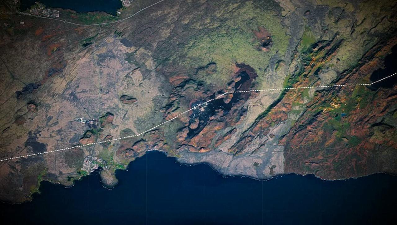 Animated map of Iceland locating Grindavik, evacuated over looming volcanic eruption