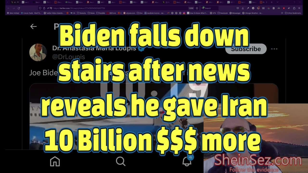 Biden falls down stairs after news reveals he gave Iran 10 Billion $$$ more -SheinSez 353