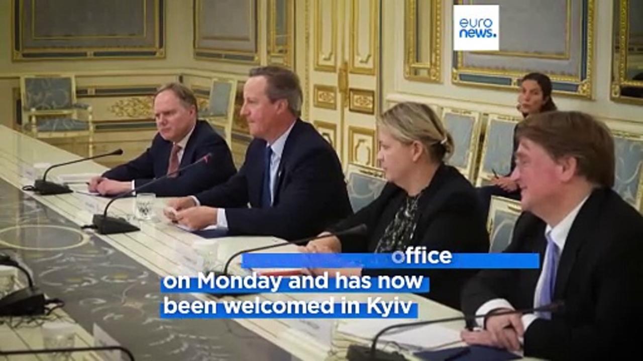 President Zelenskyy welcomes Britain's new foreign secretary David Cameron to Kyiv