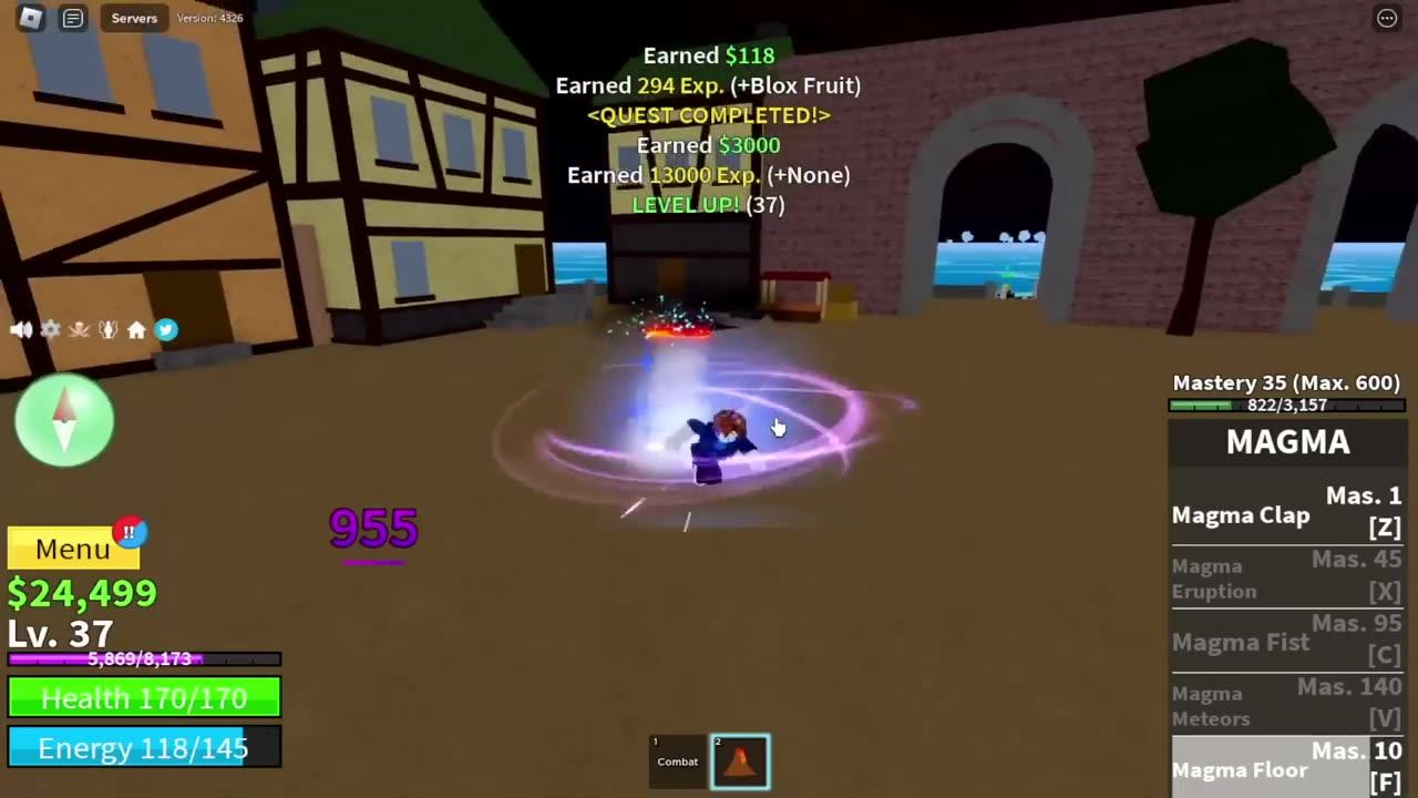 Bloxfruits Noob To Pro Using MAGMA Fruit REWORKED! 