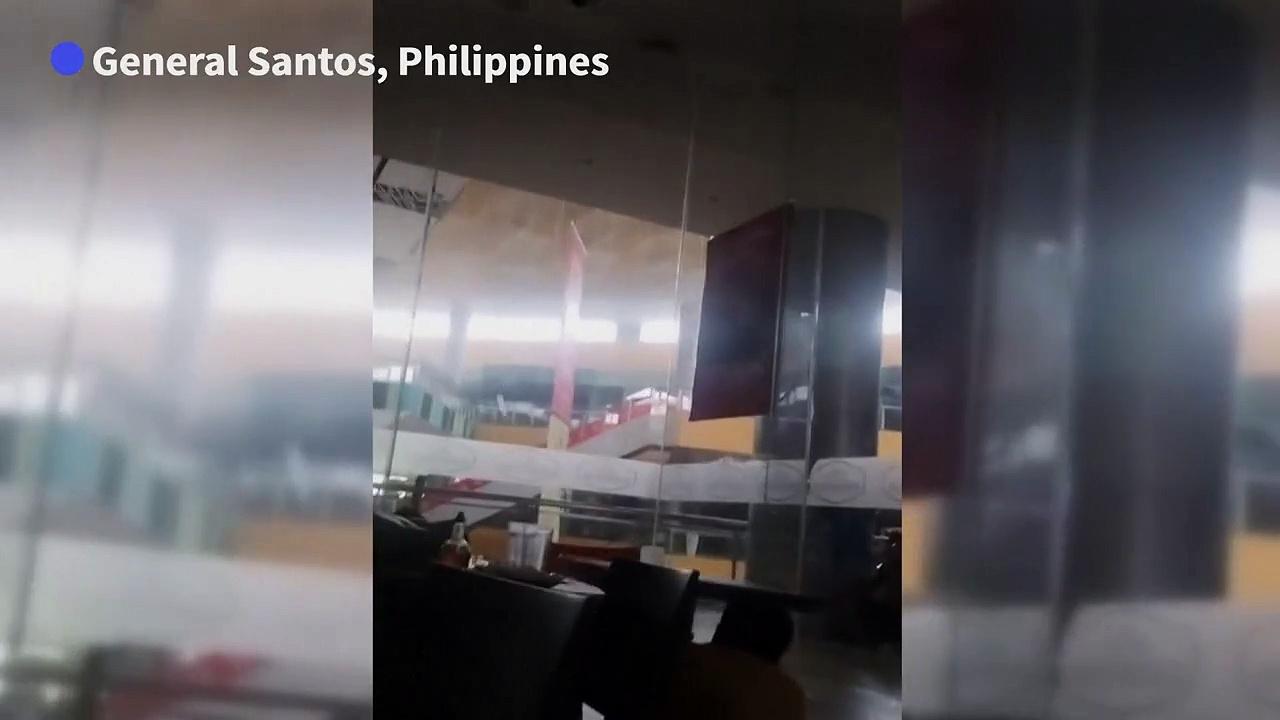 UGC: People take cover as magnitude 6.7 quake hits Philippines