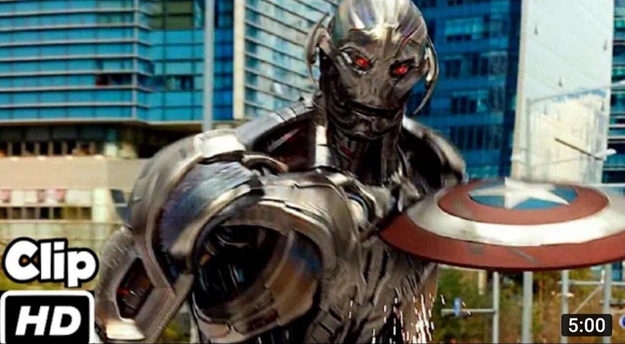 Captain America VS Ultron Fight Scene Hindi Avengers Age of Ultron Movie Clip HD 4K