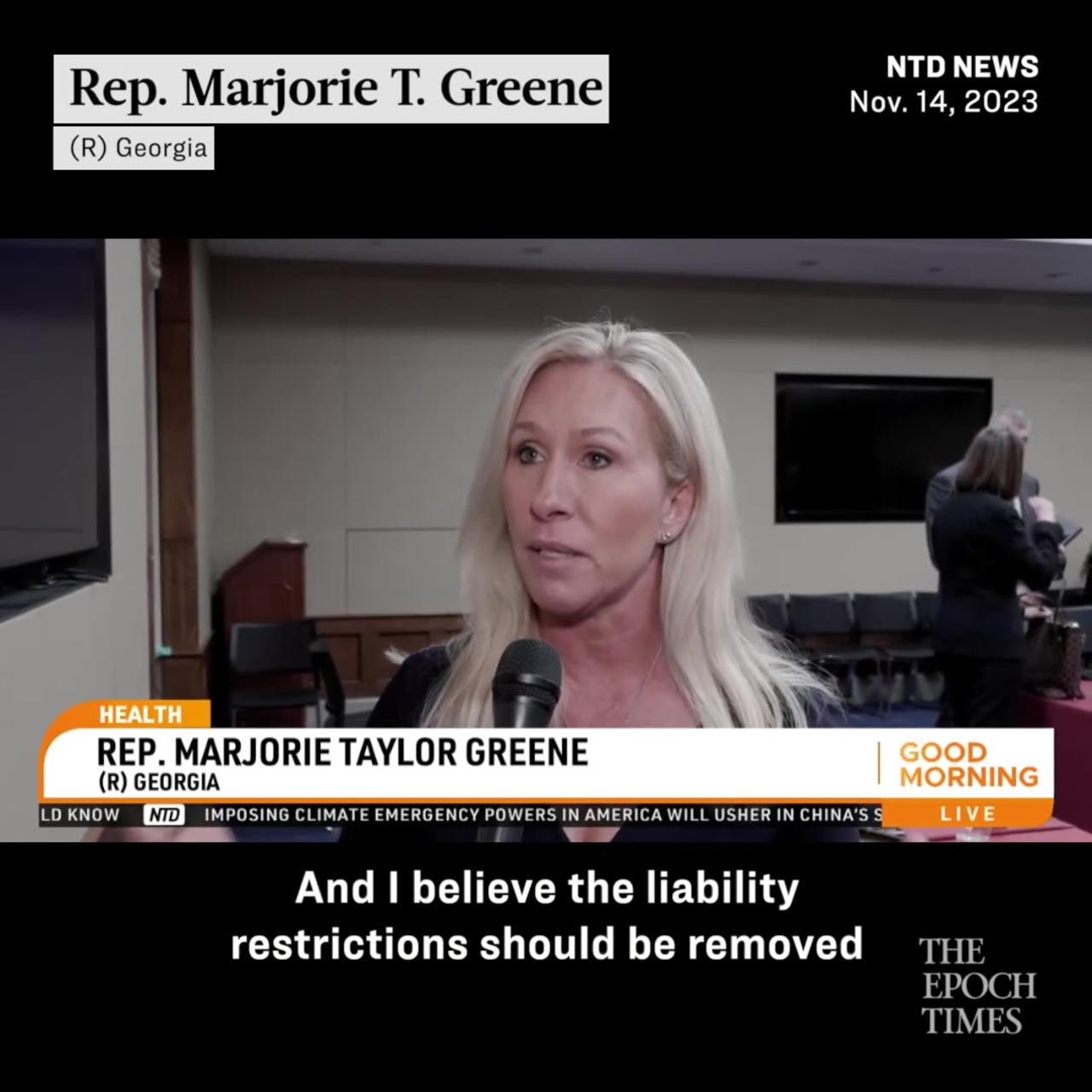 Rep. Marjorie Greenie on Covid Vaccine Injury Hearing on Capitol Hill