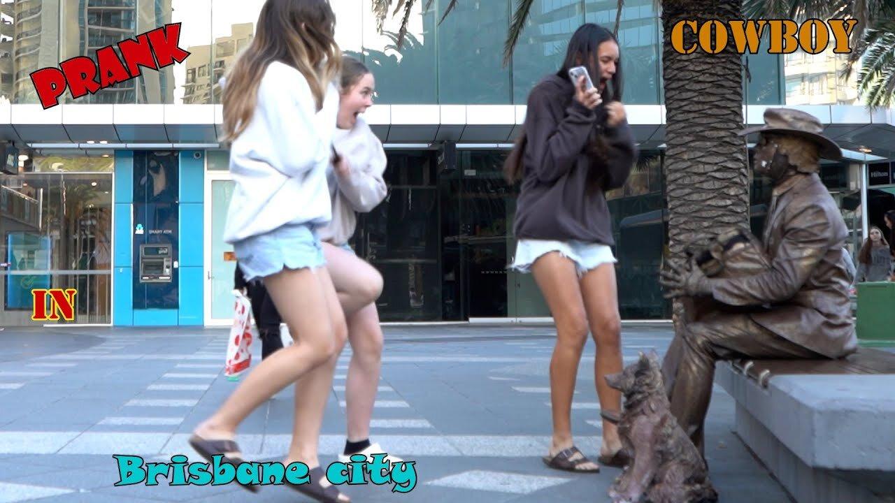 Cowboy_prank in Gold coast city. funniest reactions. prank. Tel me which reaction is Ur favorite?