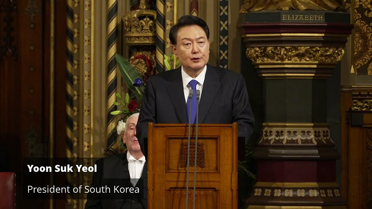 South Korea's President addresses UK Parliament