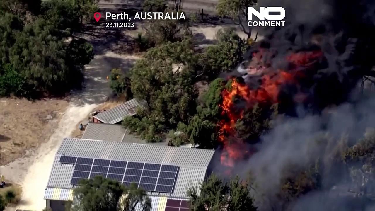 WATCH: Bushfires burn through homes in northern Perth