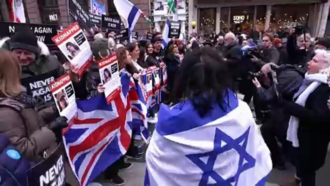 Celebrities join march against antisemitism in London