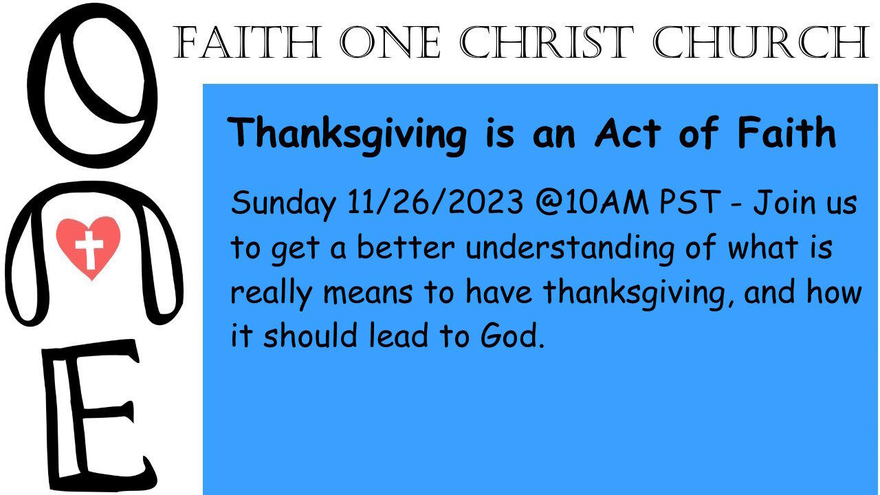 Thanksgiving an Act of Faith