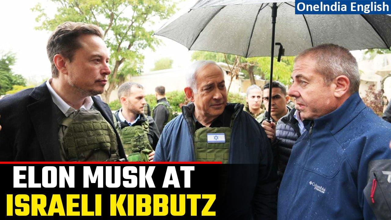 Amid the Israel-Hamas conflict, Elon Musk tours ruins of Israeli Kibbutz with Netanyahu| Oneindia
