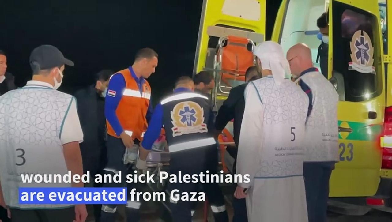 Wounded Gazans board plane for treatment in the UAE