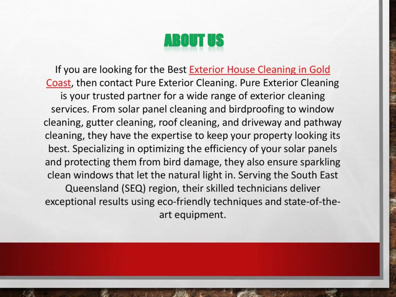 Exterior House Cleaning in Gold Coast