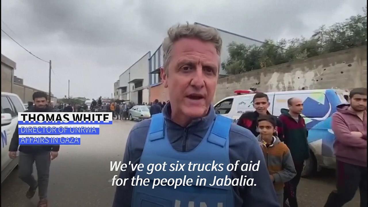'Six trucks of aid' brought to Gaza's Jabalia camp, says UNRWA