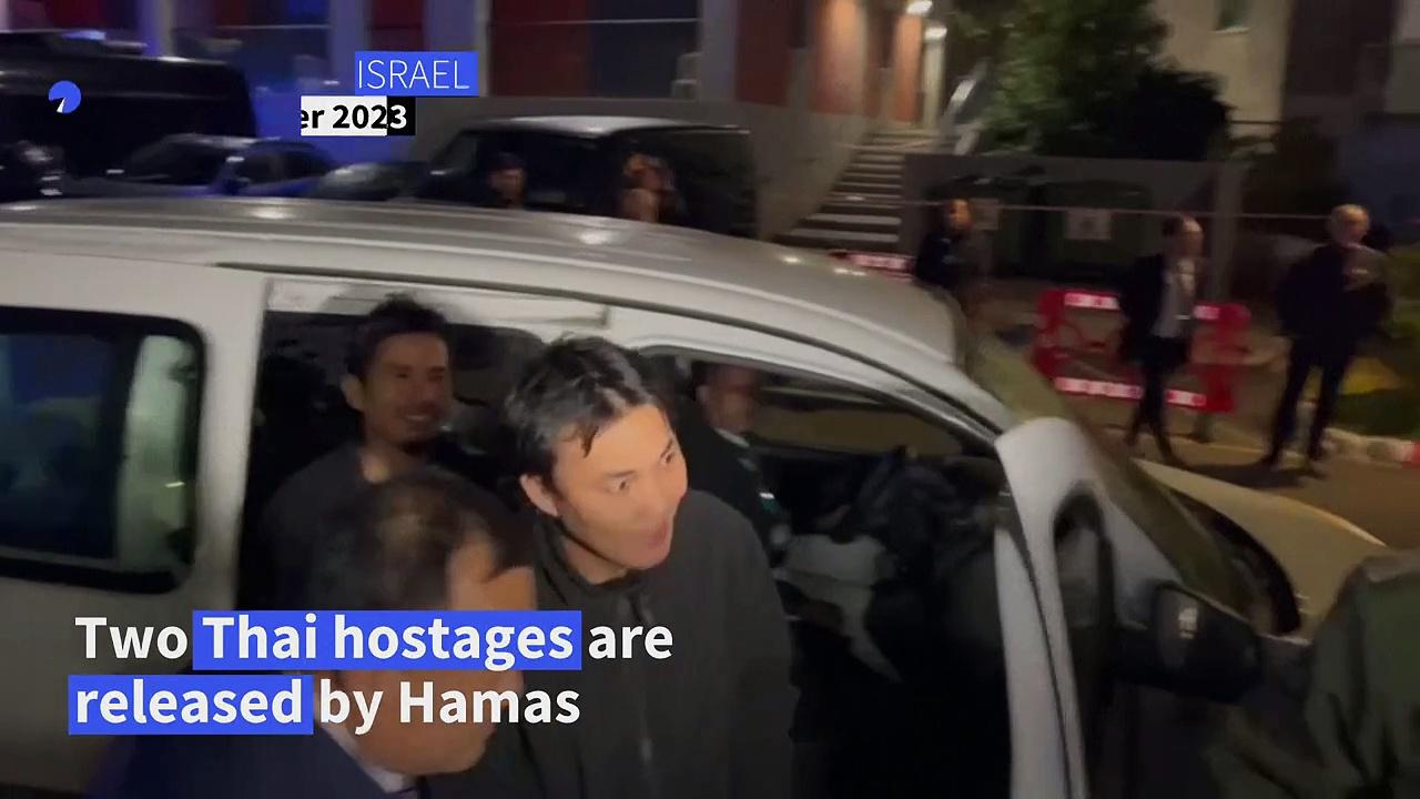 Two released Thai hostages arrive at Israel hospital