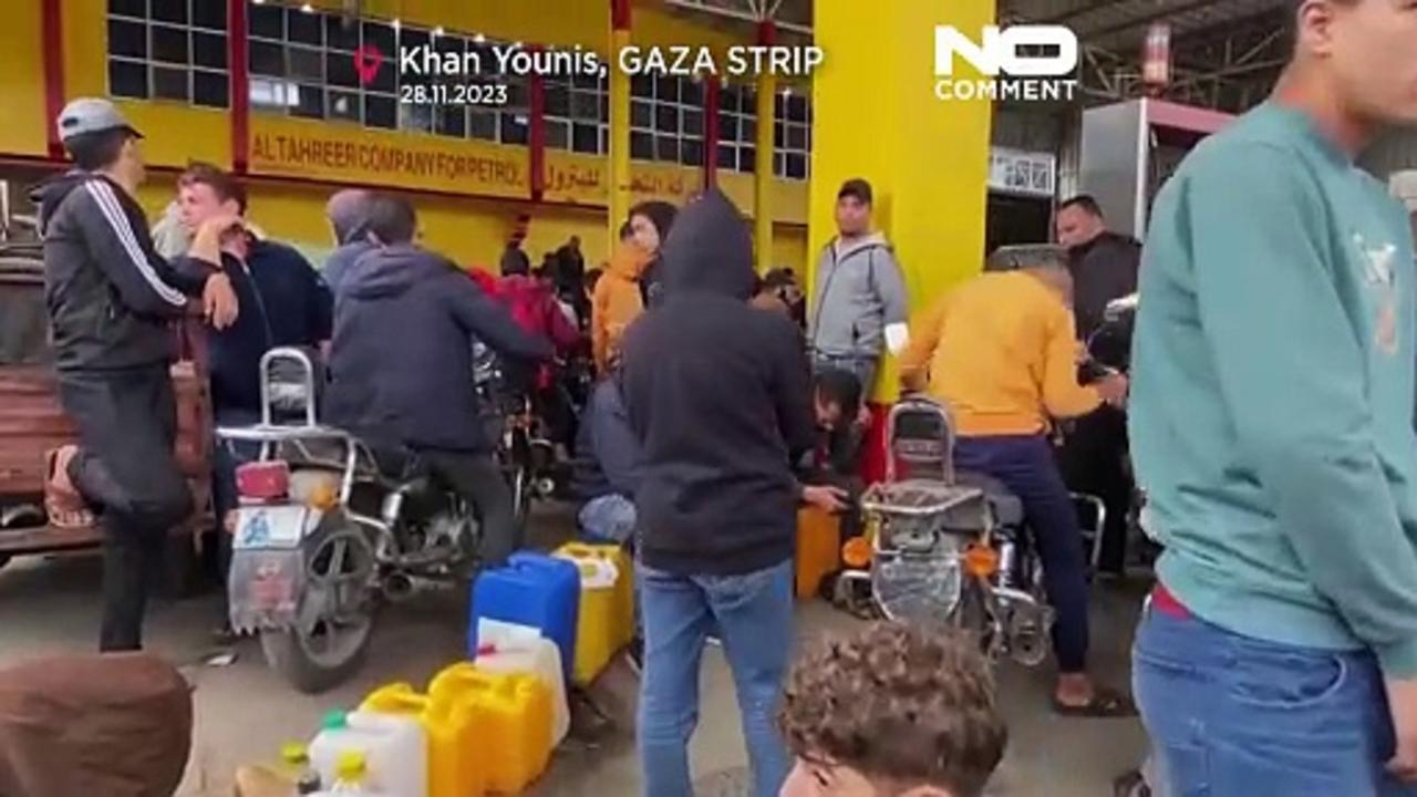Watch: Gaza Strip residents queue at fuel and gas stations