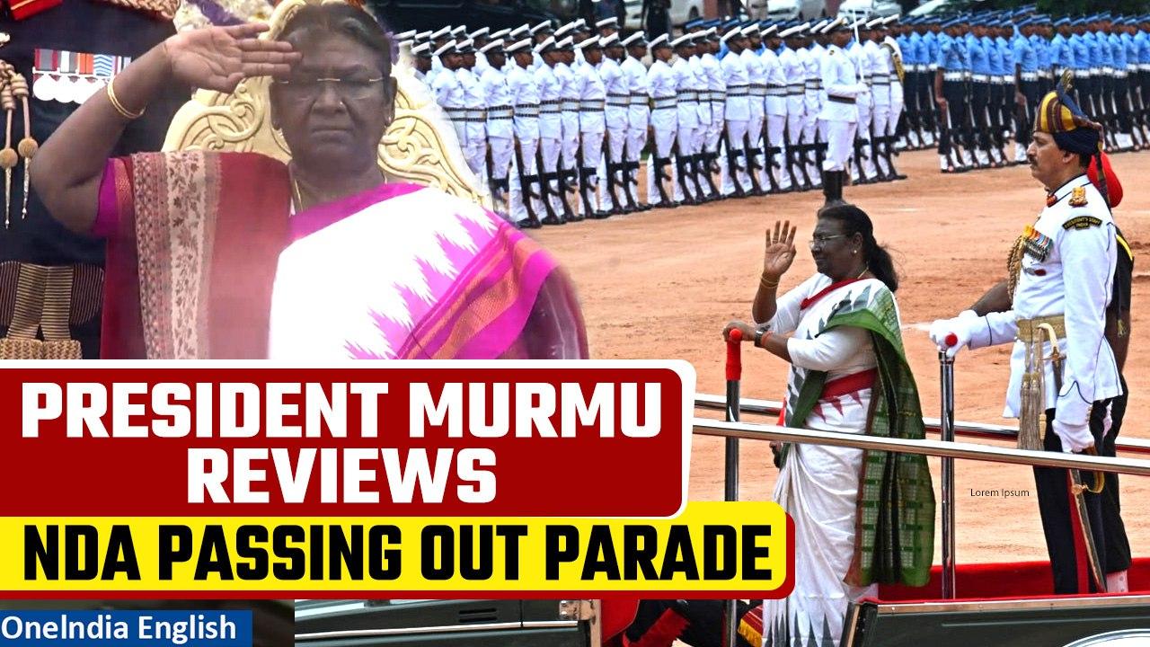 Draupadi Murmu reviews NDA passing out parade; lauds first batch of women cadets | Oneindia News