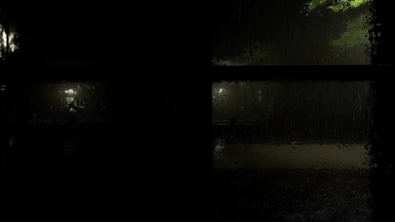 Soft Rain And Thunder On Window Outside ASMR [4K]